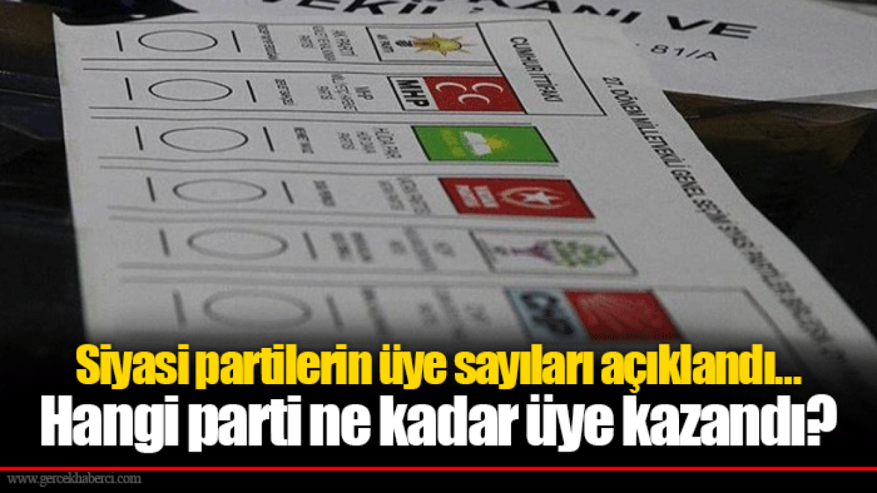 Siyasi partilerin üye sayıları açıklandı…Hangi parti ne kadar üye kazandı?
