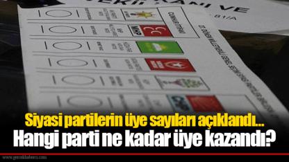 Siyasi partilerin üye sayıları açıklandı…Hangi parti ne kadar üye kazandı?