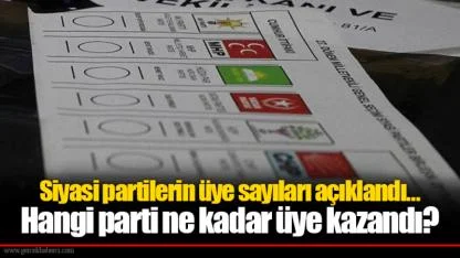 Siyasi partilerin üye sayıları açıklandı…Hangi parti ne kadar üye kazandı?