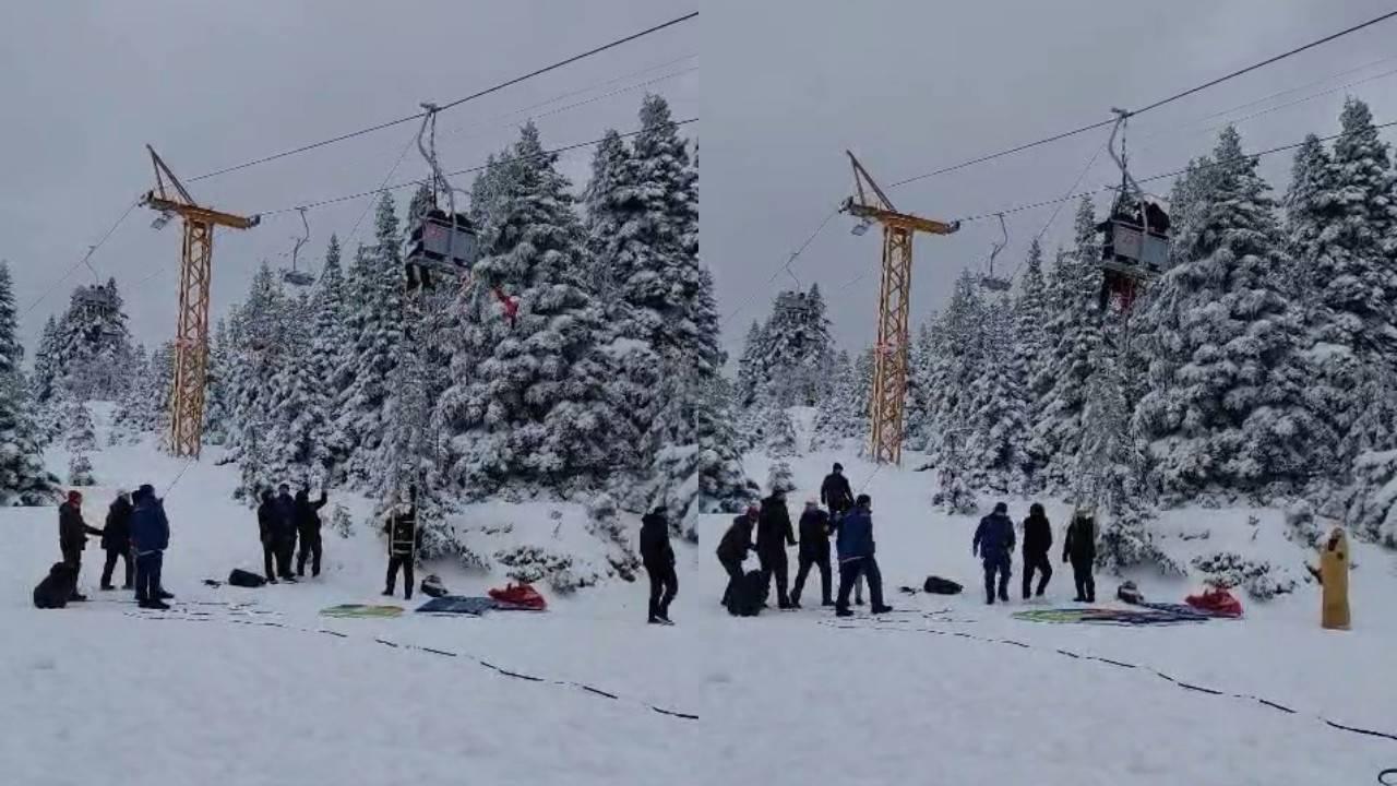Uludağ'da telesiyej arızalandı, mahsur kalan 51 kişi kurtarıldı