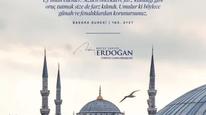 Cumhurbaşkanı Erdoğan: "Ramazan-ı Şerif’in milletimiz, İslam alemi ve tüm insanlık için hayırlar getirmesini diliyorum"