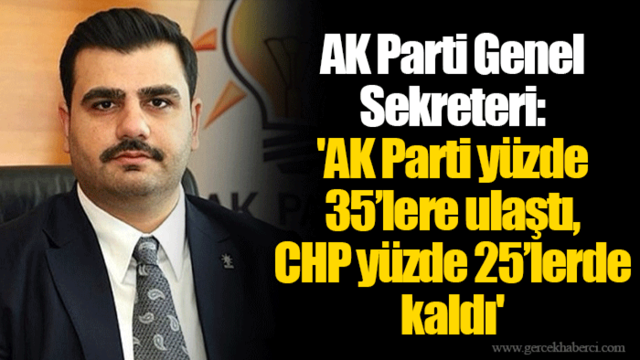 AK Parti Genel Sekreteri: 'AK Parti yüzde 35’lere ulaştı, CHP yüzde 25’lerde kaldı'