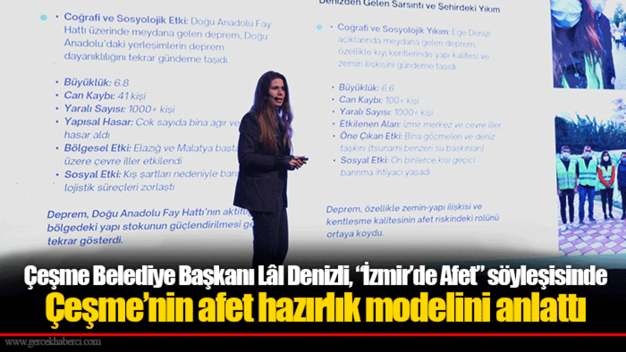 Çeşme Belediye Başkanı Lâl Denizli, “İzmir’de Afet” söyleşisinde Çeşme’nin afet hazırlık modelini anlattı