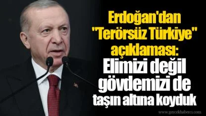 Erdoğan'dan "Terörsüz Türkiye" açıklaması: Elimizi değil gövdemizi de taşın altına koyduk