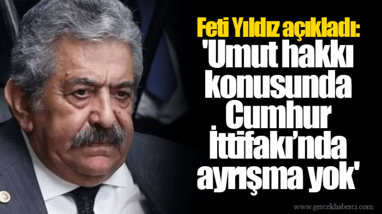 Feti Yıldız açıkladı: 'Umut hakkı konusunda Cumhur İttifakı’nda ayrışma yok'