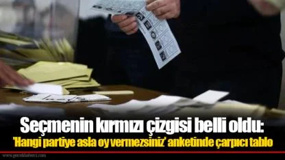 Seçmenin kırmızı çizgisi belli oldu: 'Hangi partiye asla oy vermezsiniz' anketinde çarpıcı tablo