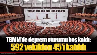TBMM'de deprem oturumu boş kaldı: 592 vekilden 45'i katıldı