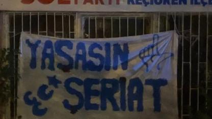 "Yaşasın şeriat" pankartı için polisin "Zabıtayı çağırın, asanlara ceza yazsınlar" dediği iddiası