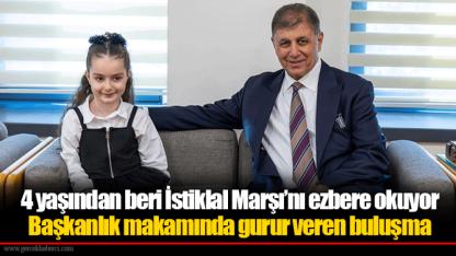 4 yaşından beri İstiklal Marşı’nı ezbere okuyor