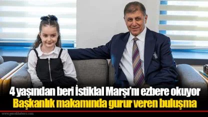 4 yaşından beri İstiklal Marşı’nı ezbere okuyor