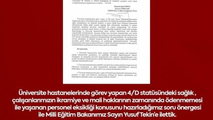 MHP’li Ersoy, üniversite hastanelerindeki mali sorunları TBMM gündemine taşıdı