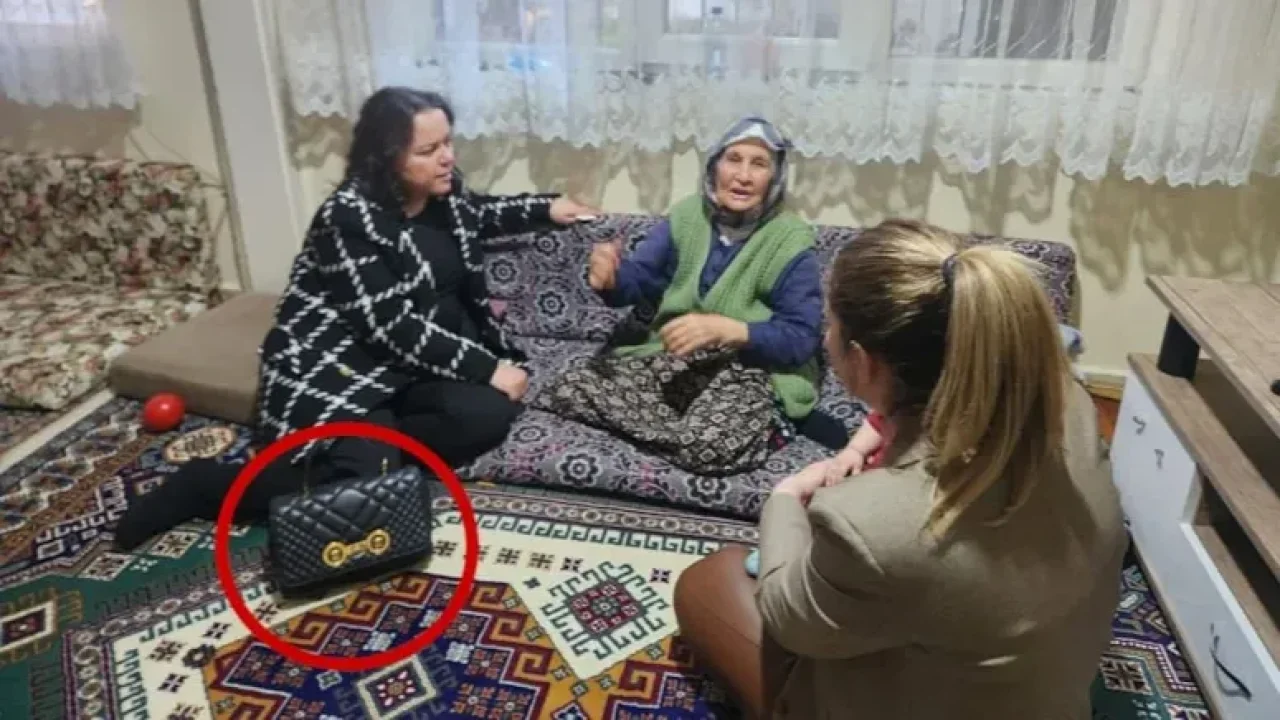 AK Partili vekil depremzede evine lüks çantasıyla gitti