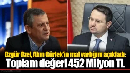Özgür Özel, Akın Gürlek'in mal varlığını açıkladı:  Toplam değeri 452 Milyon TL