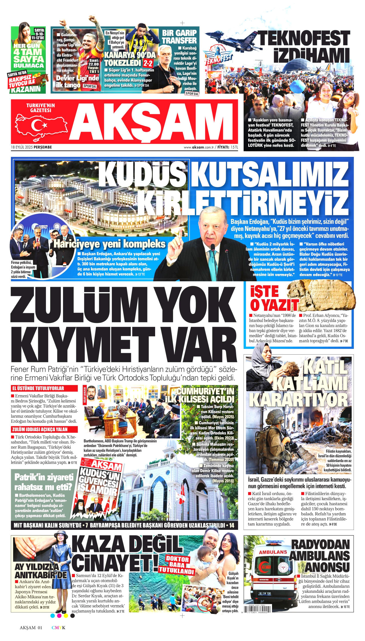 AKŞAM Gazete Manşeti