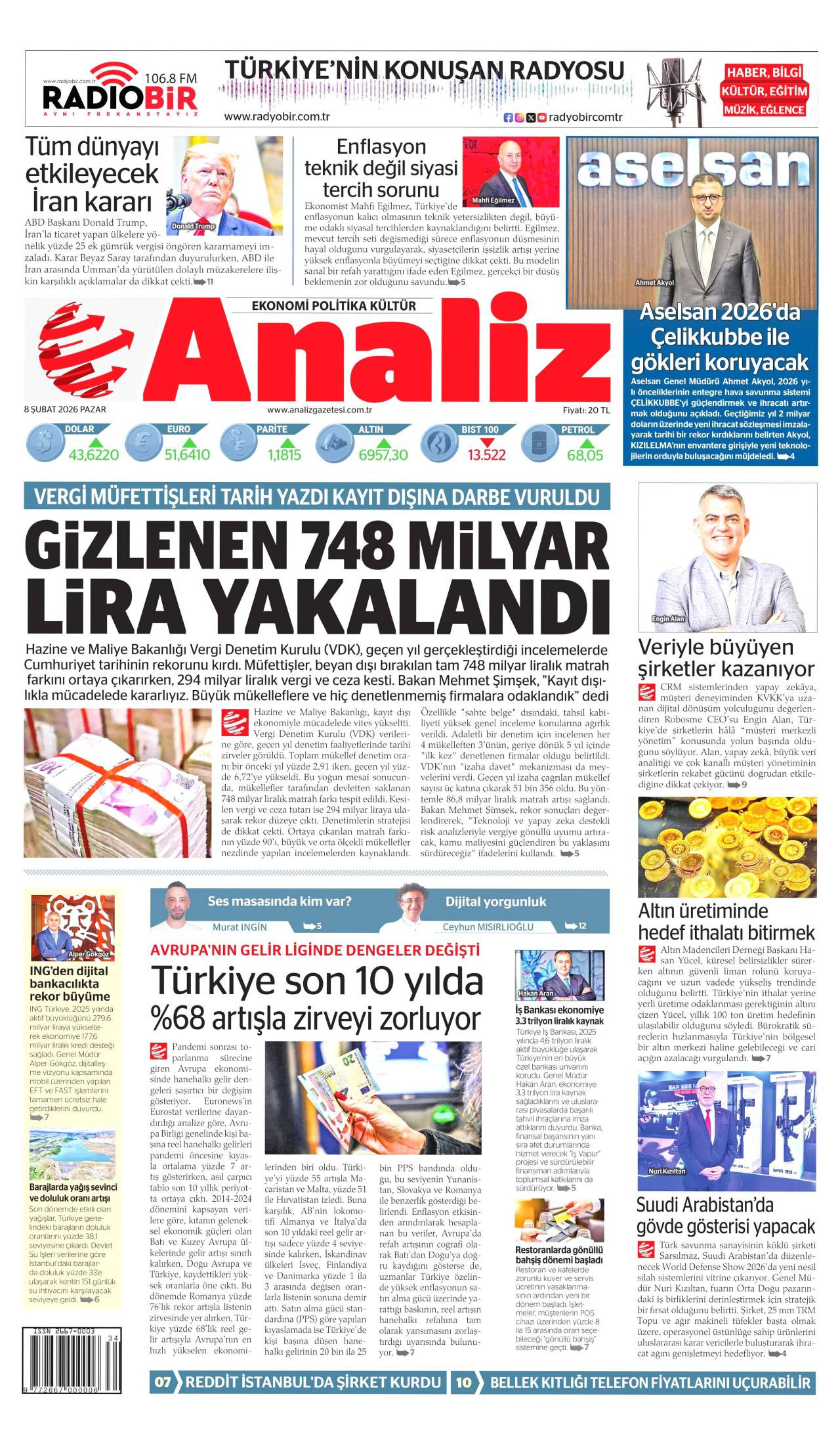 Analiz Gazete Manşeti