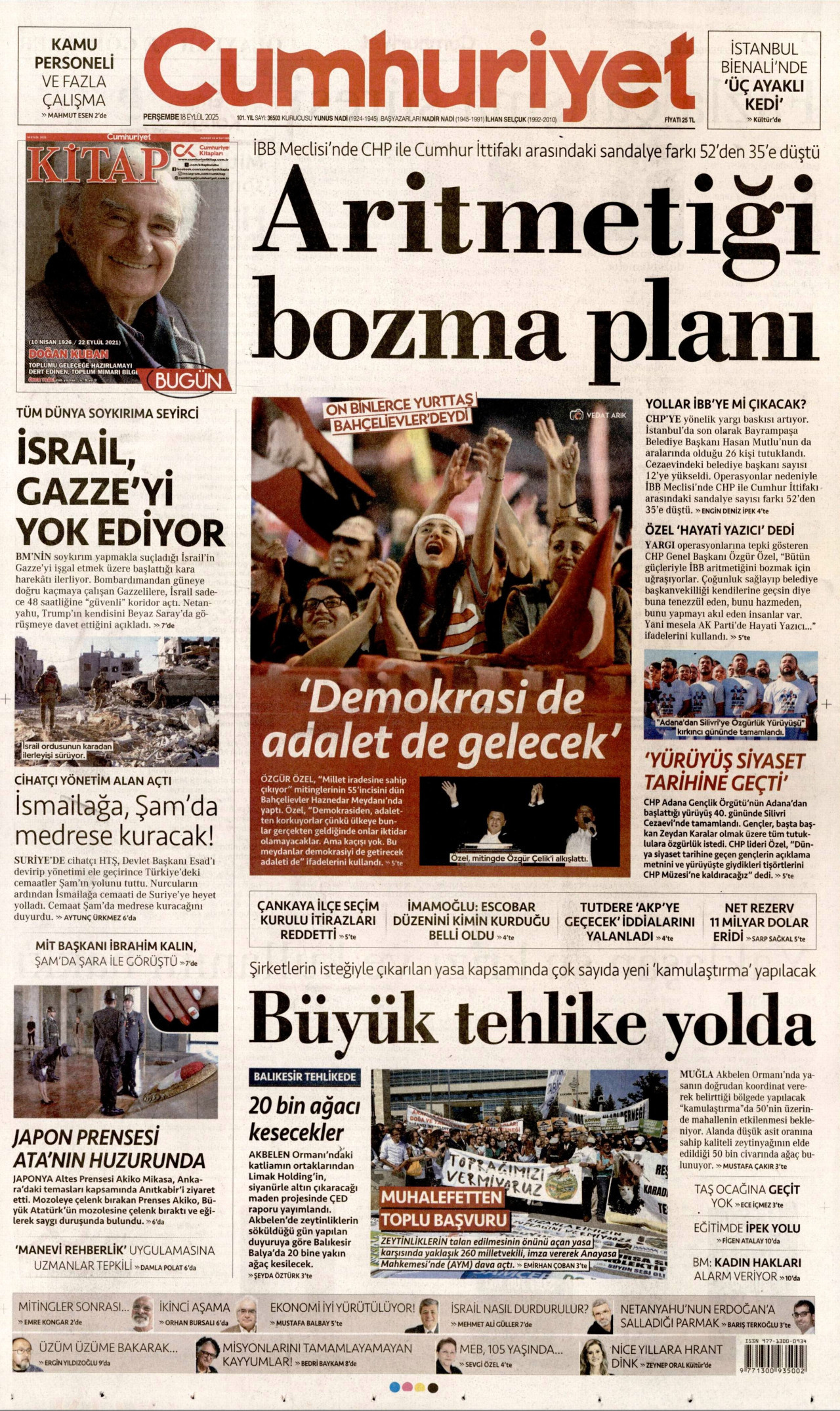 CUMHURİYET Gazete Manşeti