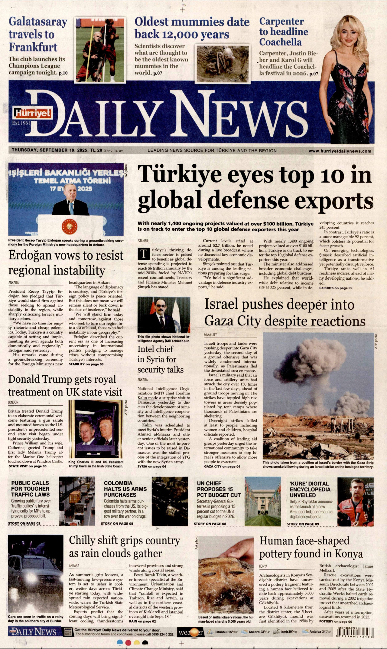 HÜRRİYET DAİLY NEWS Gazete Manşeti