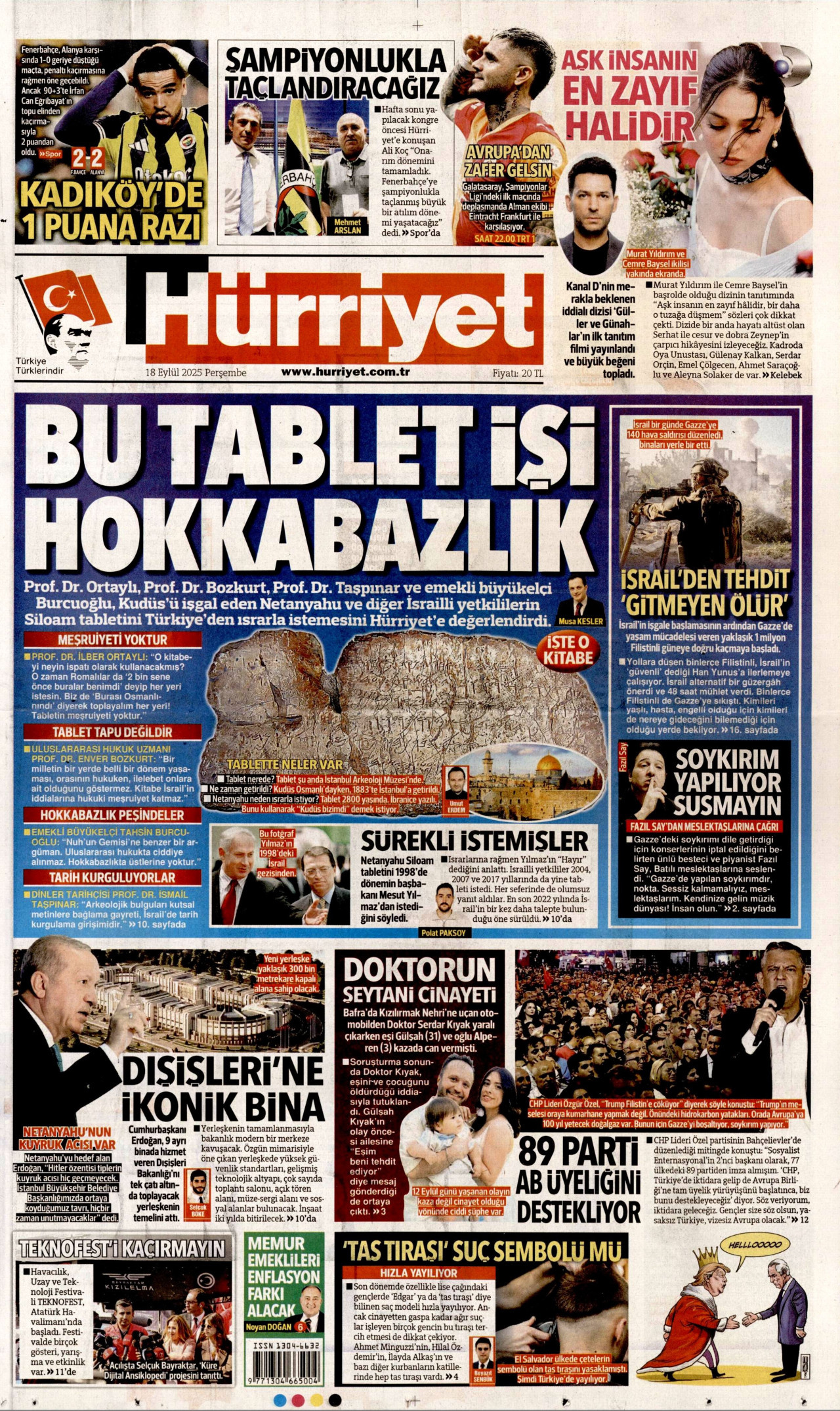 HÜRRİYET Gazete Manşeti