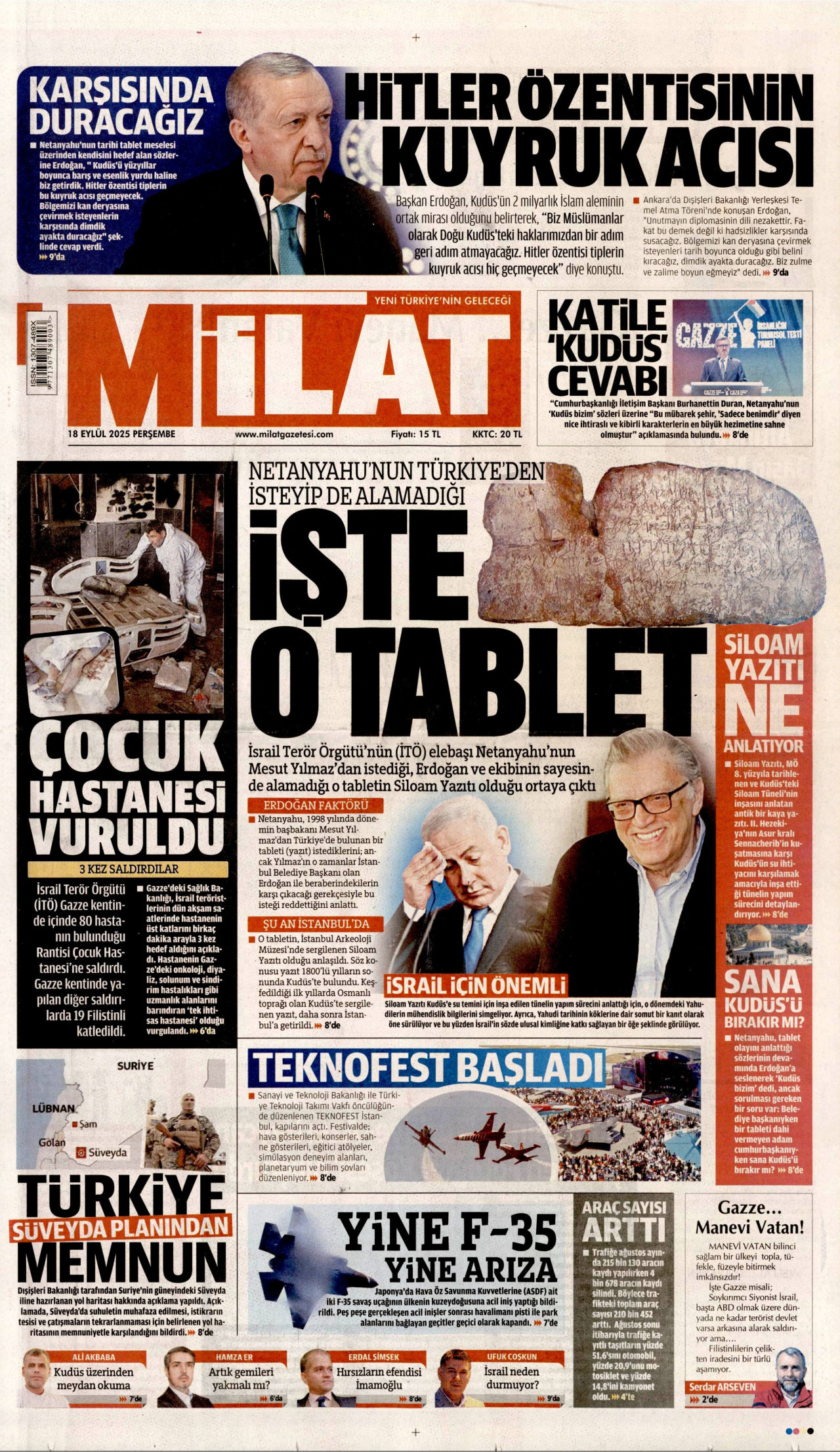 MİLAT Gazete Manşeti