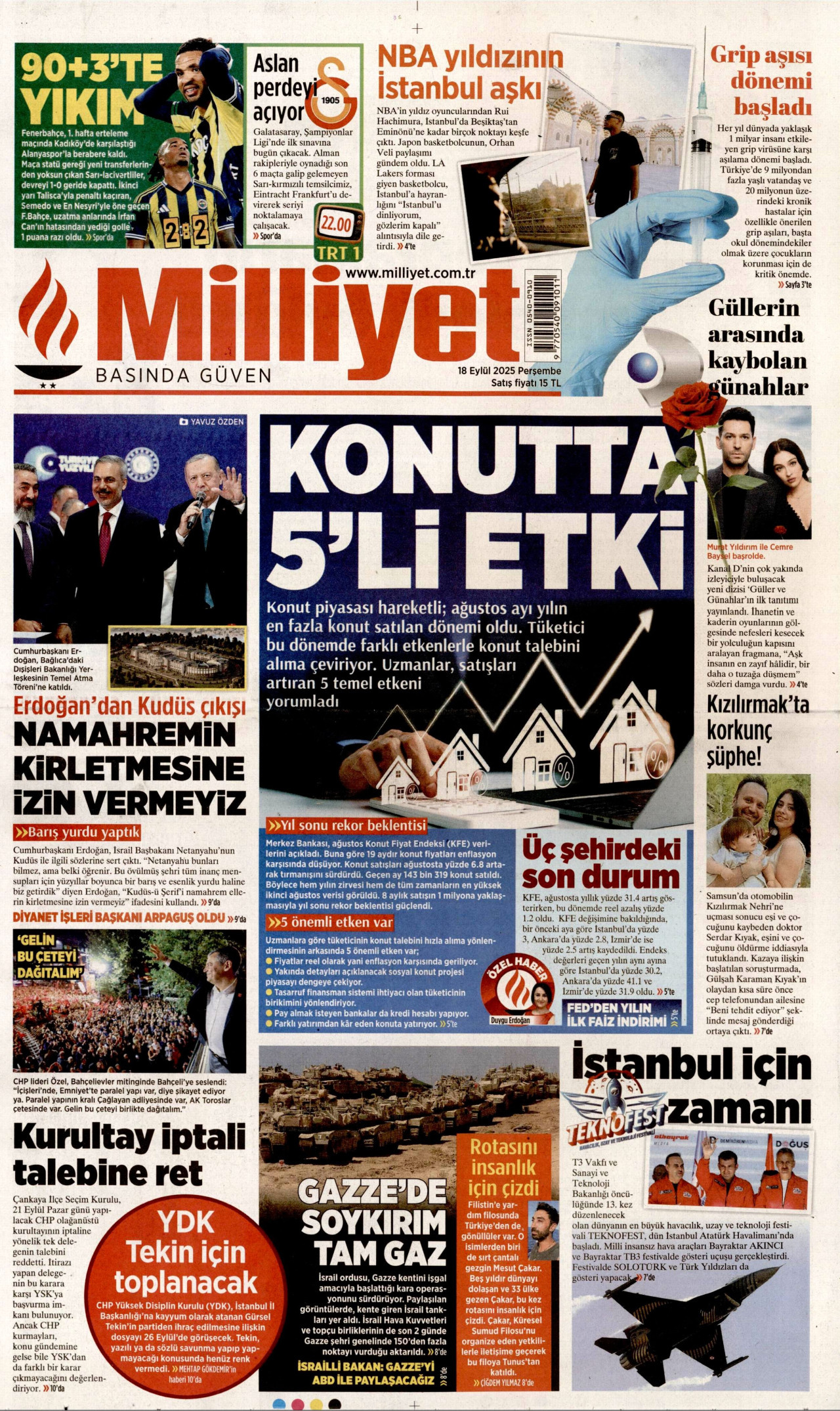MİLLİYET Gazete Manşeti