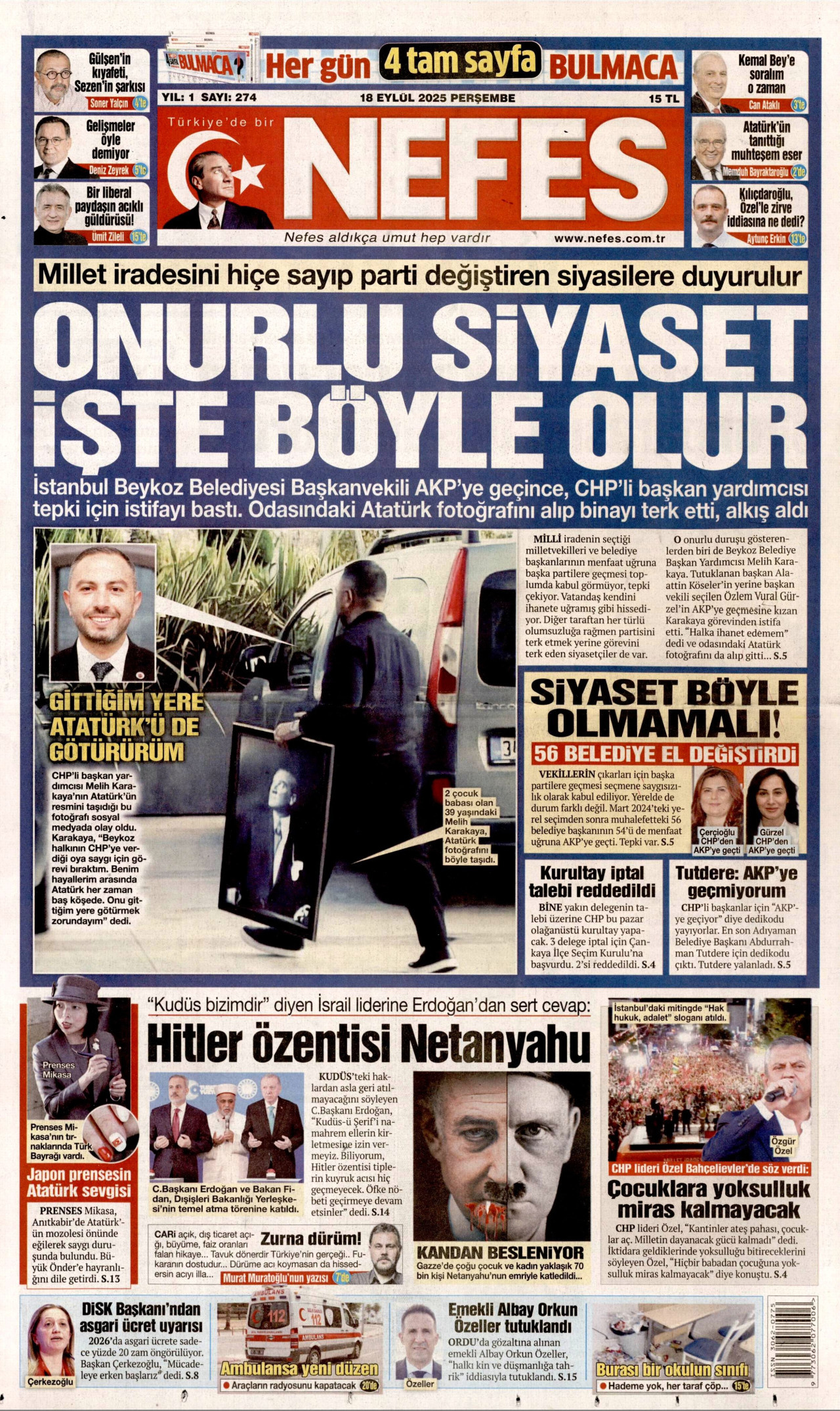 NEFES Gazete Manşeti