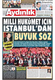 AYDINLIK GAZETESİ Gazete Manşeti