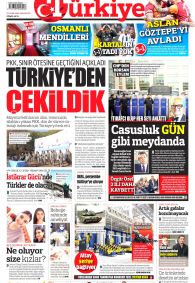 TÜRKİYE GAZETESİ Gazete Manşeti