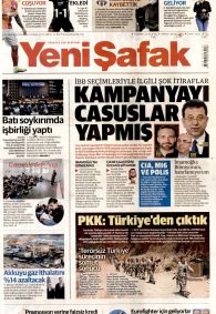 YENİ ŞAFAK Gazete Manşeti