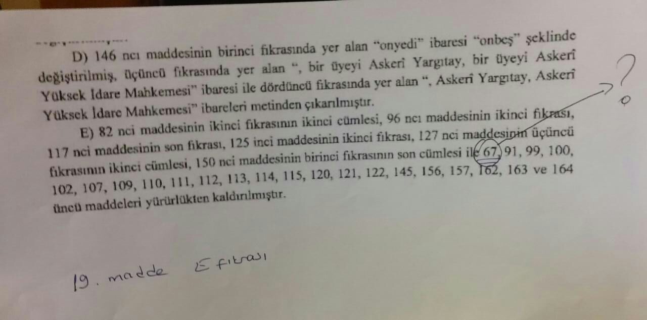 Anayasa Teklifinde Son Dakika Değişikliği!