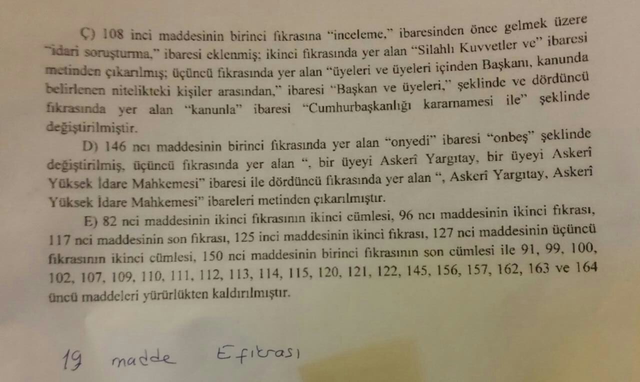 Anayasa Teklifinde Son Dakika Değişikliği!