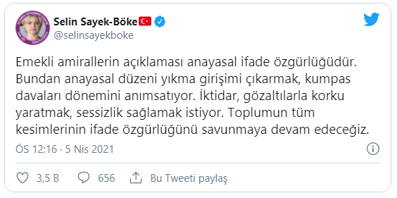 CHP’li Böke: Emekli amirallerin açıklaması anayasal ifade özgürlüğüdür
