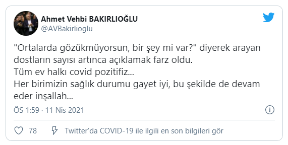 CHP'li Ahmet Vehbi Bakırlıoğlu ve ailesi koronavirüse yakalandı