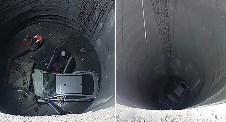 İzmir'de otomobil metro inşaatındaki 25 metrelik boşluğa düştü: 1 ölü, 1 yaralı