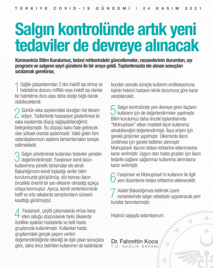 Bakan Koca: Salgın kontrolünde artık yeni tedaviler de devreye alınacak