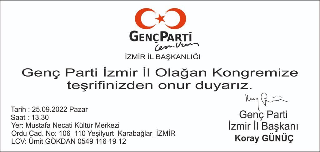 Genç Parti İzmir İl Başkanı Günüç, “Eski şaşaalı günlerimize döneceğiz”