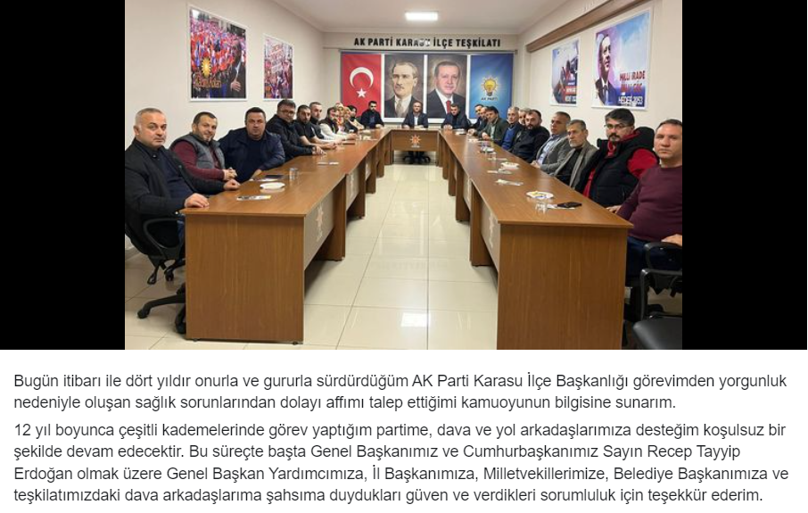 AK Parti'de bir istifa daha:
