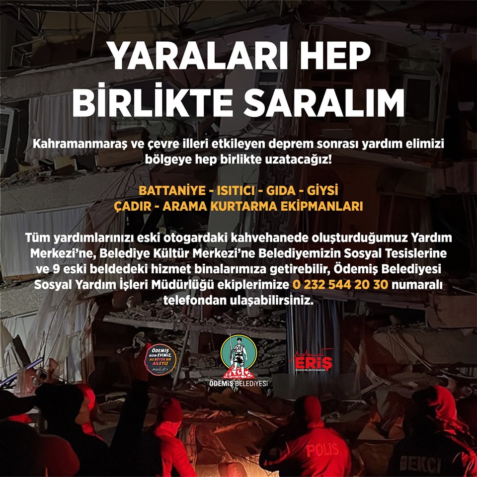 İzmir Belediyelerinden yardım seferberliği