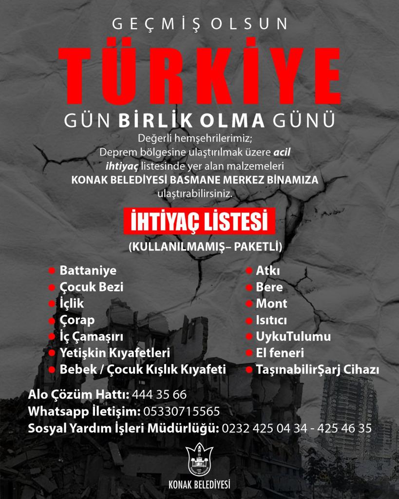 İzmir Belediyelerinden yardım seferberliği