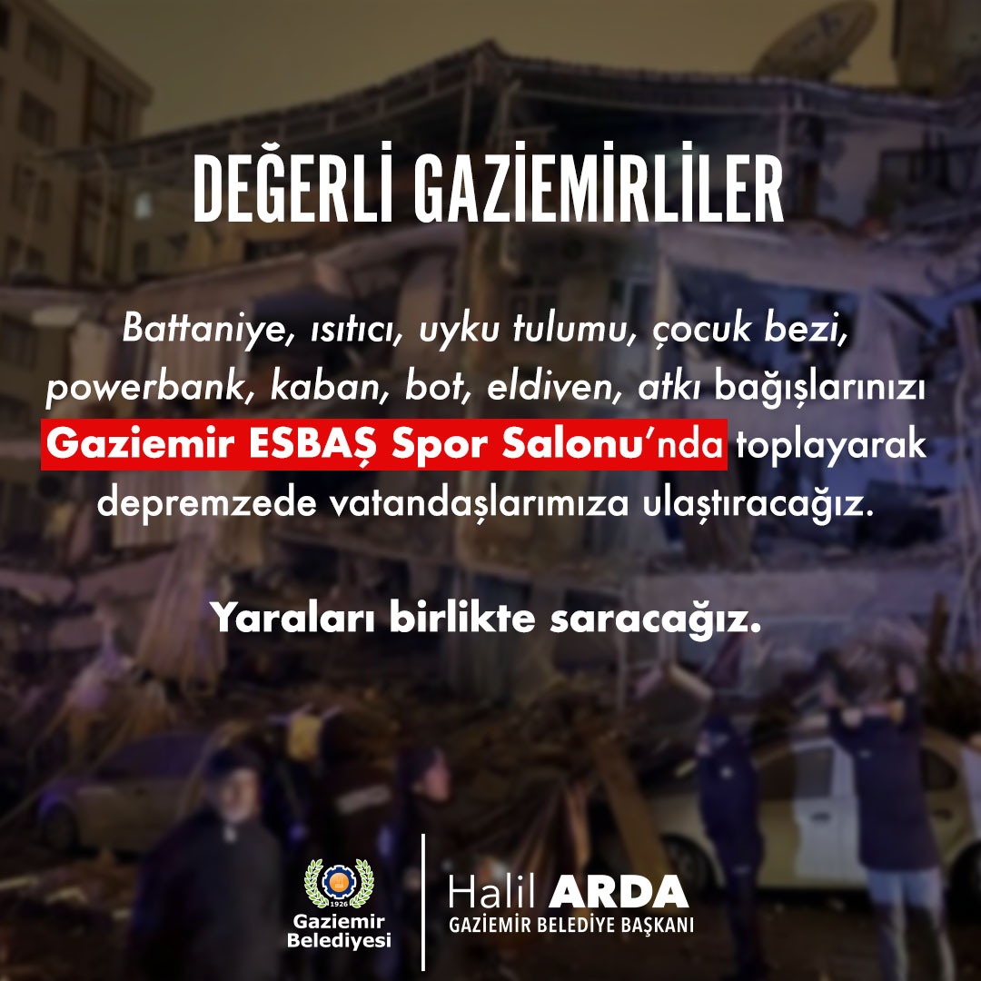 İzmir Belediyelerinden yardım seferberliği