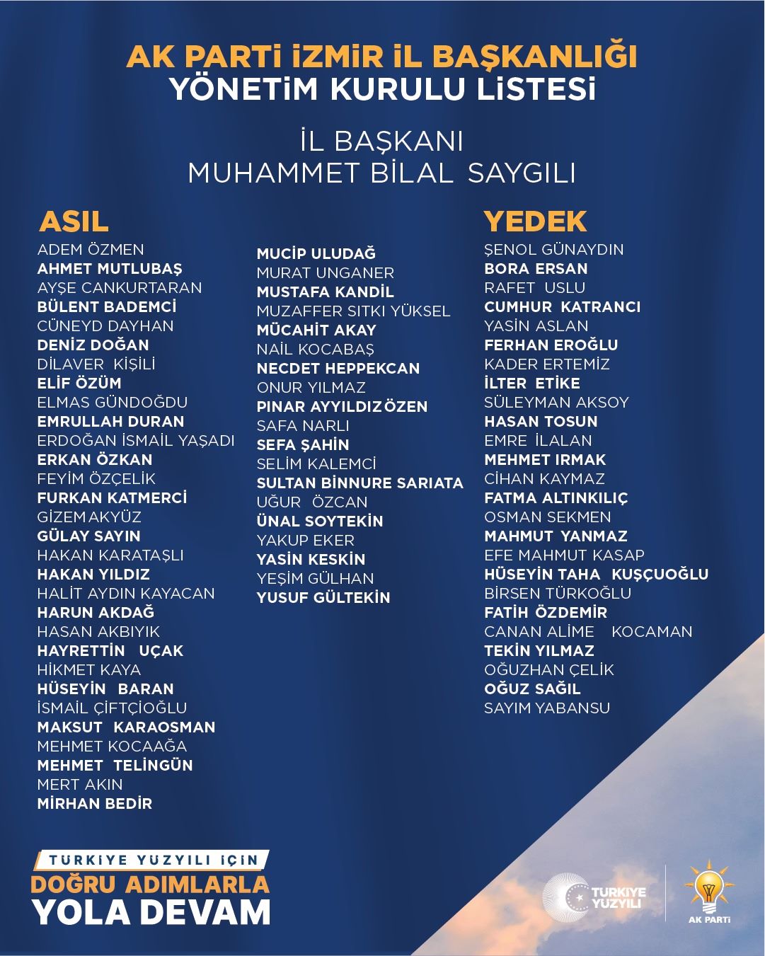 Saygılı yeni yönetimini oluşturdu