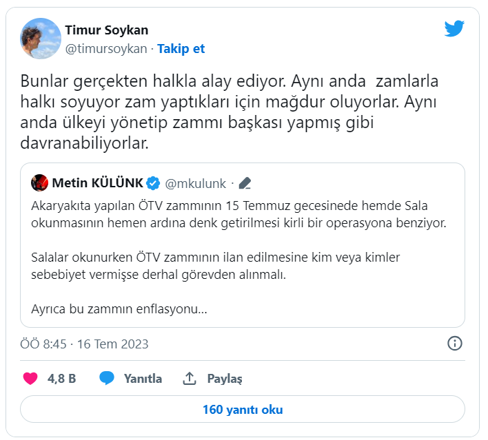 AK Partili Külünk, Erdoğan'ın imzaladığı ÖTV zammına isyan etti: 