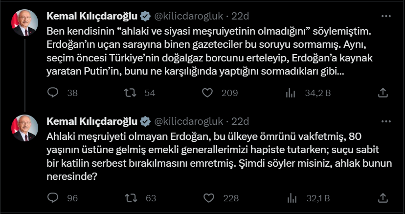 Kılıçdaroğlu'ndan Erdoğan'a yanıt: 'Ahlaki meşruiyeti olmayan...'