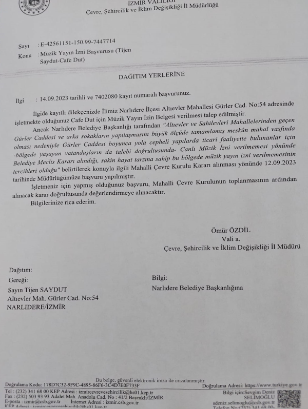 Narlıdere sahilindeki canlı müzik yasağına belediyeden destek: 'İzmir'in bütün iş adamları ve üst yönetimin alışık tarzını etkiliyor'