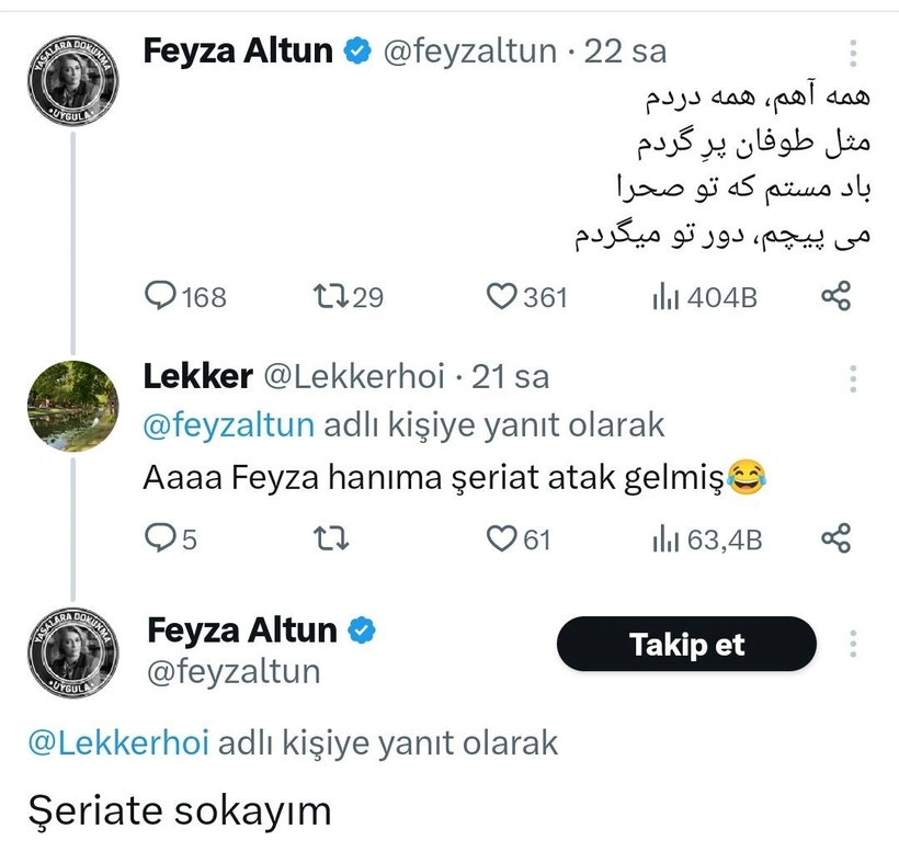 'Şeriat' paylaşımı yapan Feyza Altun'a hapis cezası