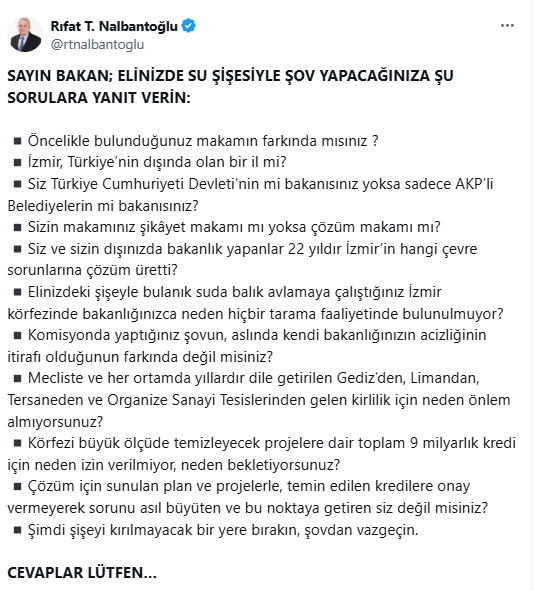 CHP'li Nalbantoğlu, 