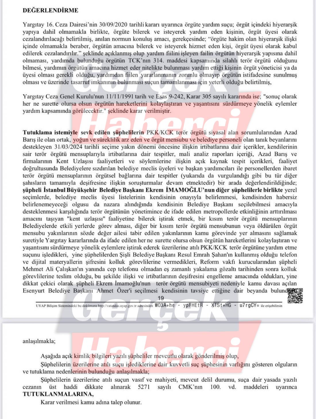 Ekrem İmamoğlu için tutuklanma talebi!