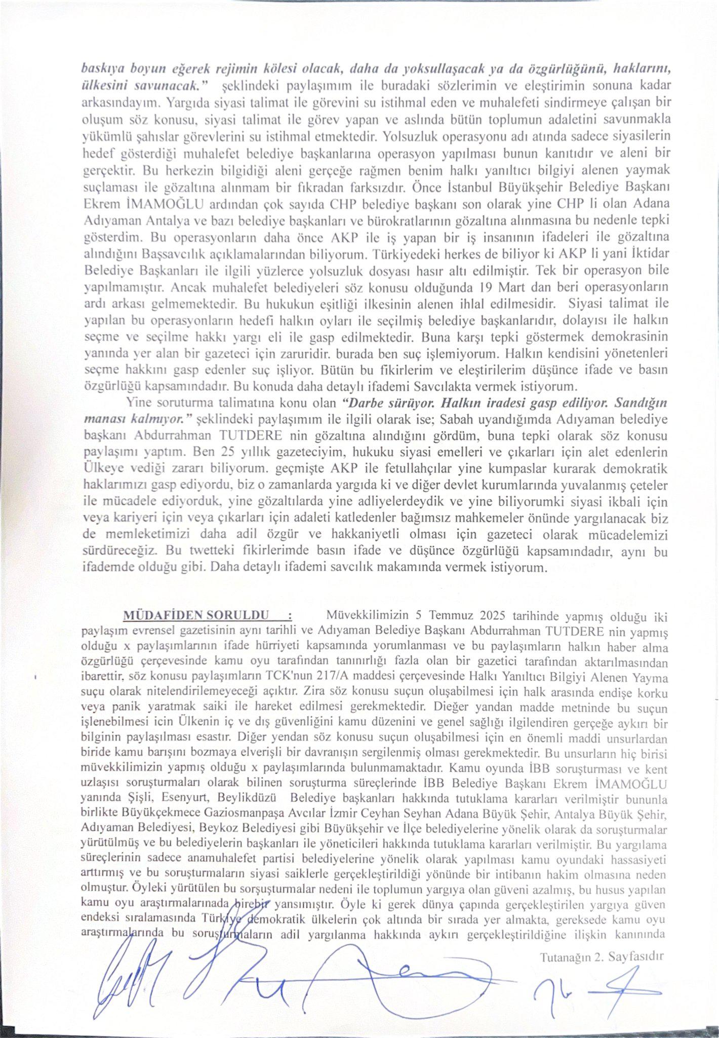 Gözaltındaki Timur Soykan'ın ifadesi ortaya çıktı.