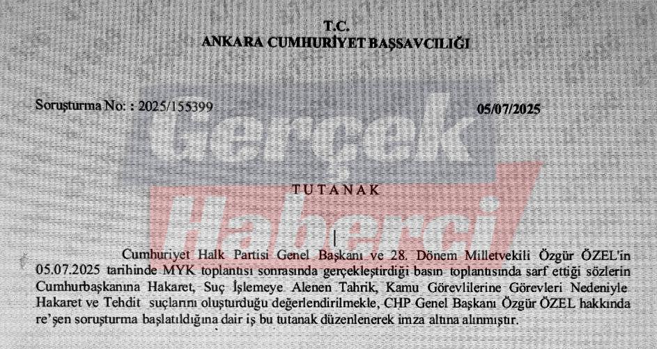 Özgür Özel'e soruşturma