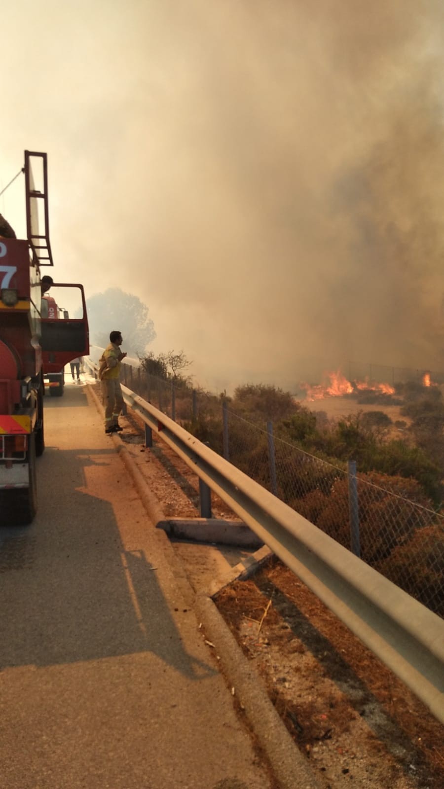İzmir-Çeşme otoyolu yangın nedeniyle trafiğe kapandı 1